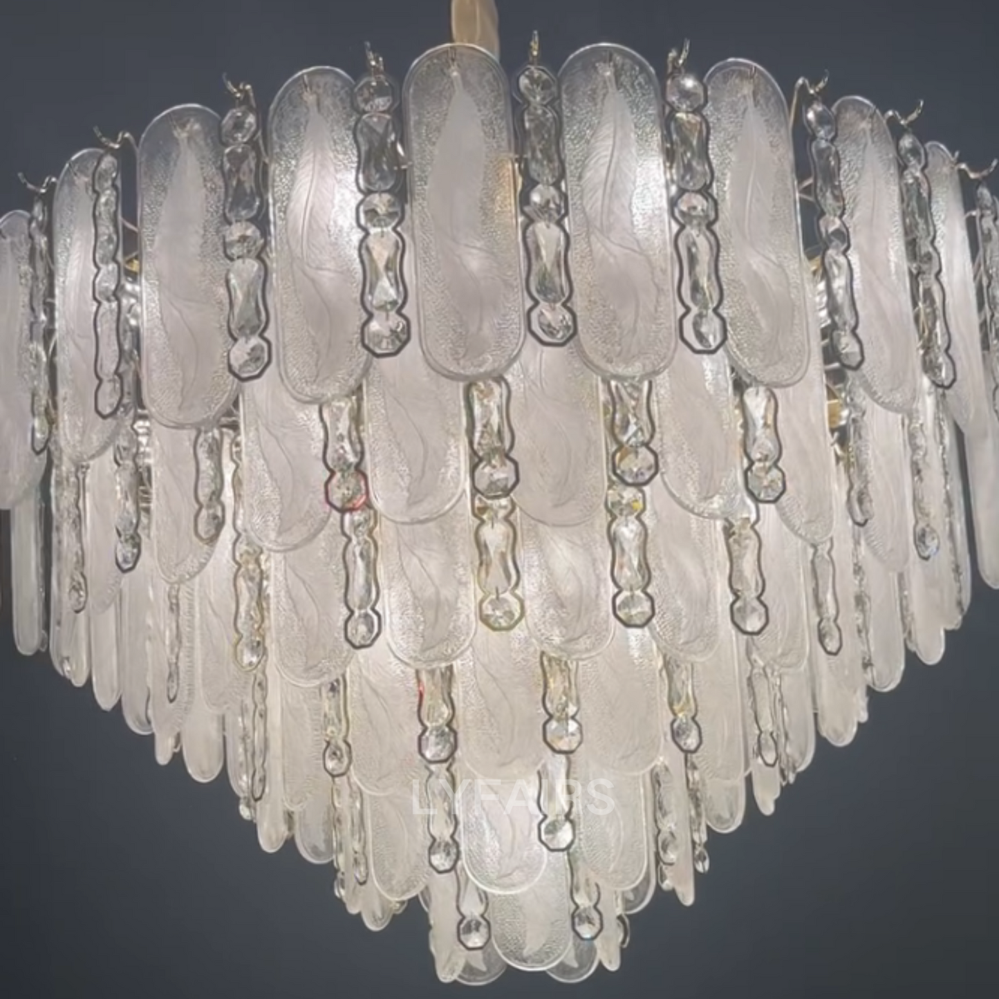 Modern Feather Crystal Chandelier in Chrome/Gold Finish for High/Low-ceiling