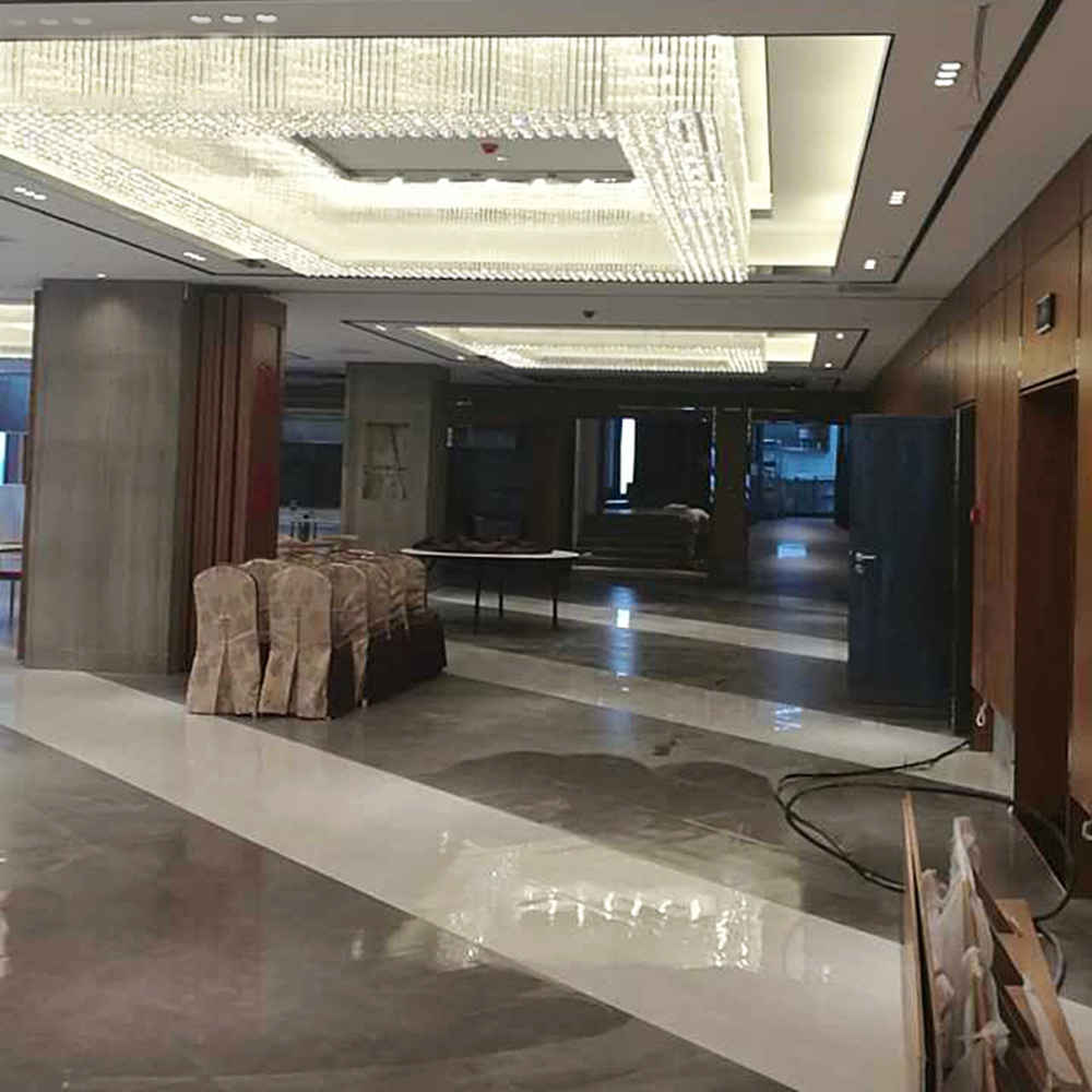 Large square golden crystal chandelier