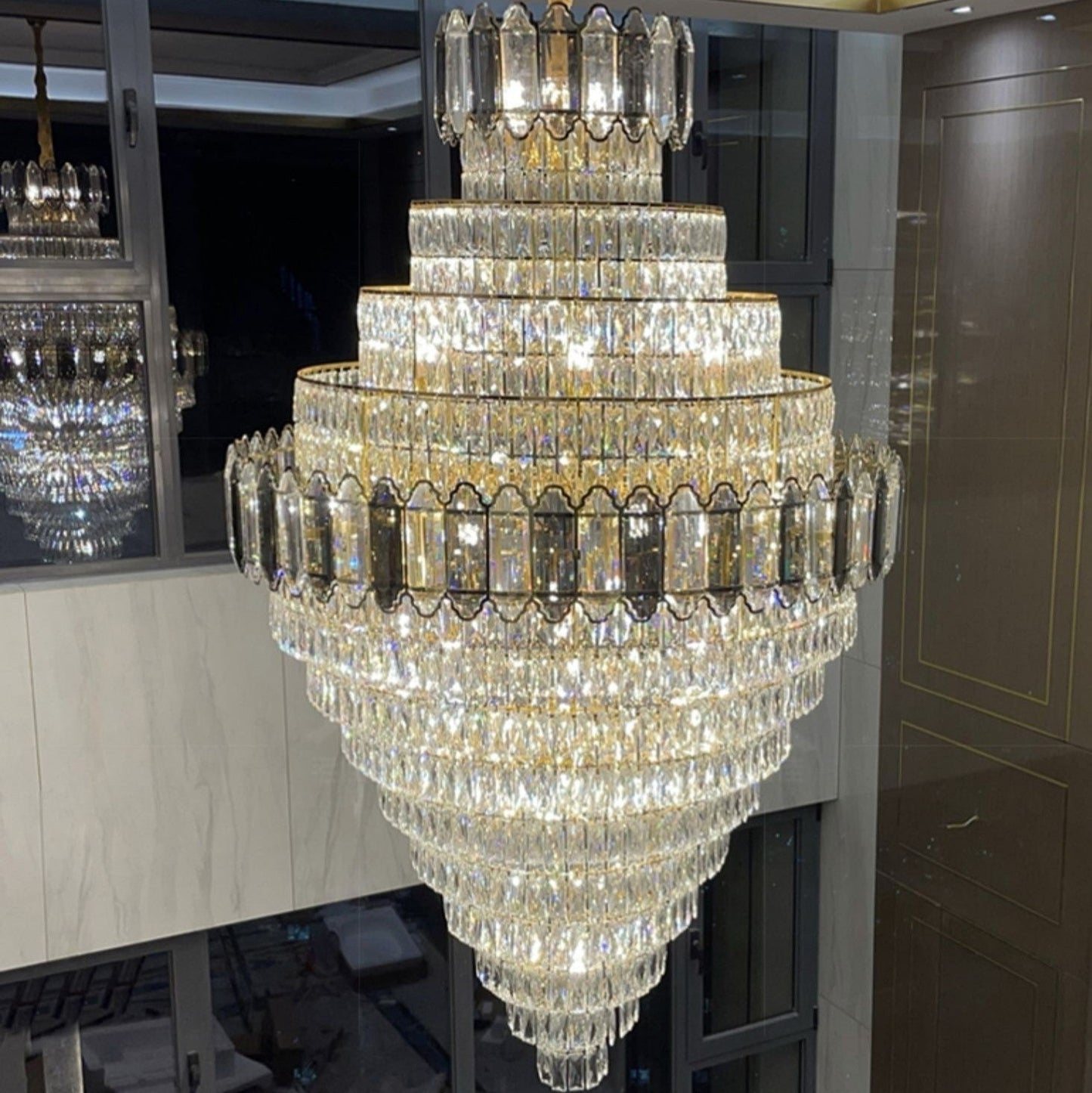 Morylighting Grand Radiance Round Crystal Chandelier - formal American dining room