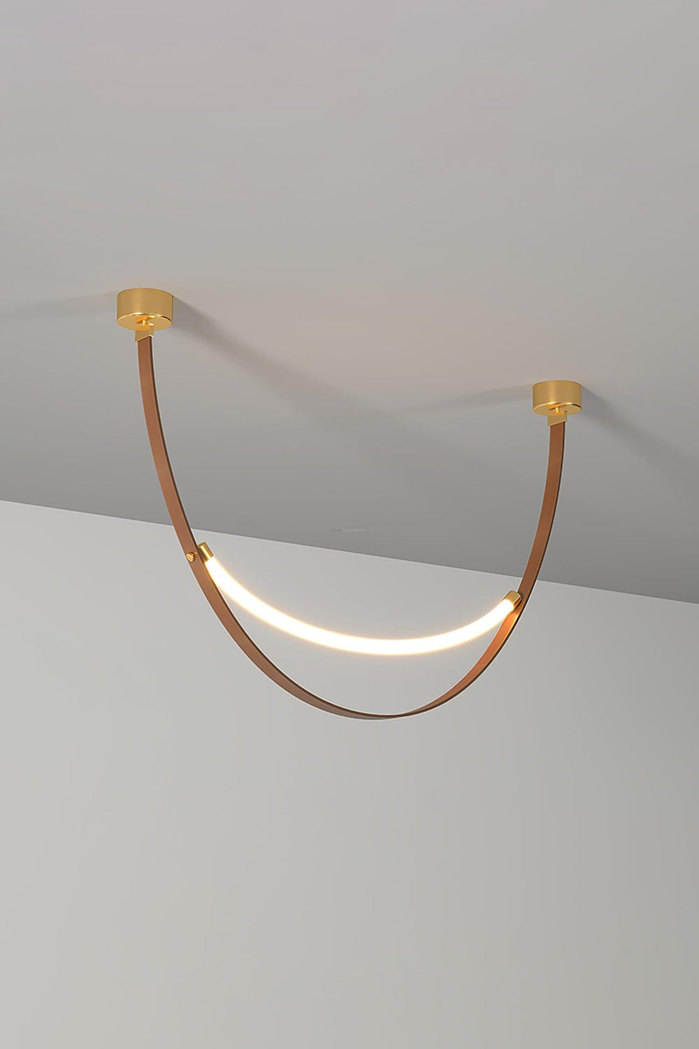 Leather Arc Loop Pendant Light - view 12 | morylighting