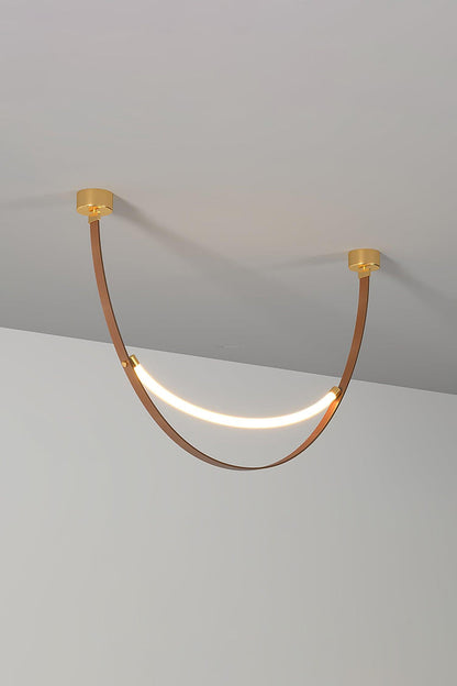Leather Arc Loop Pendant Light - view 12 | morylighting