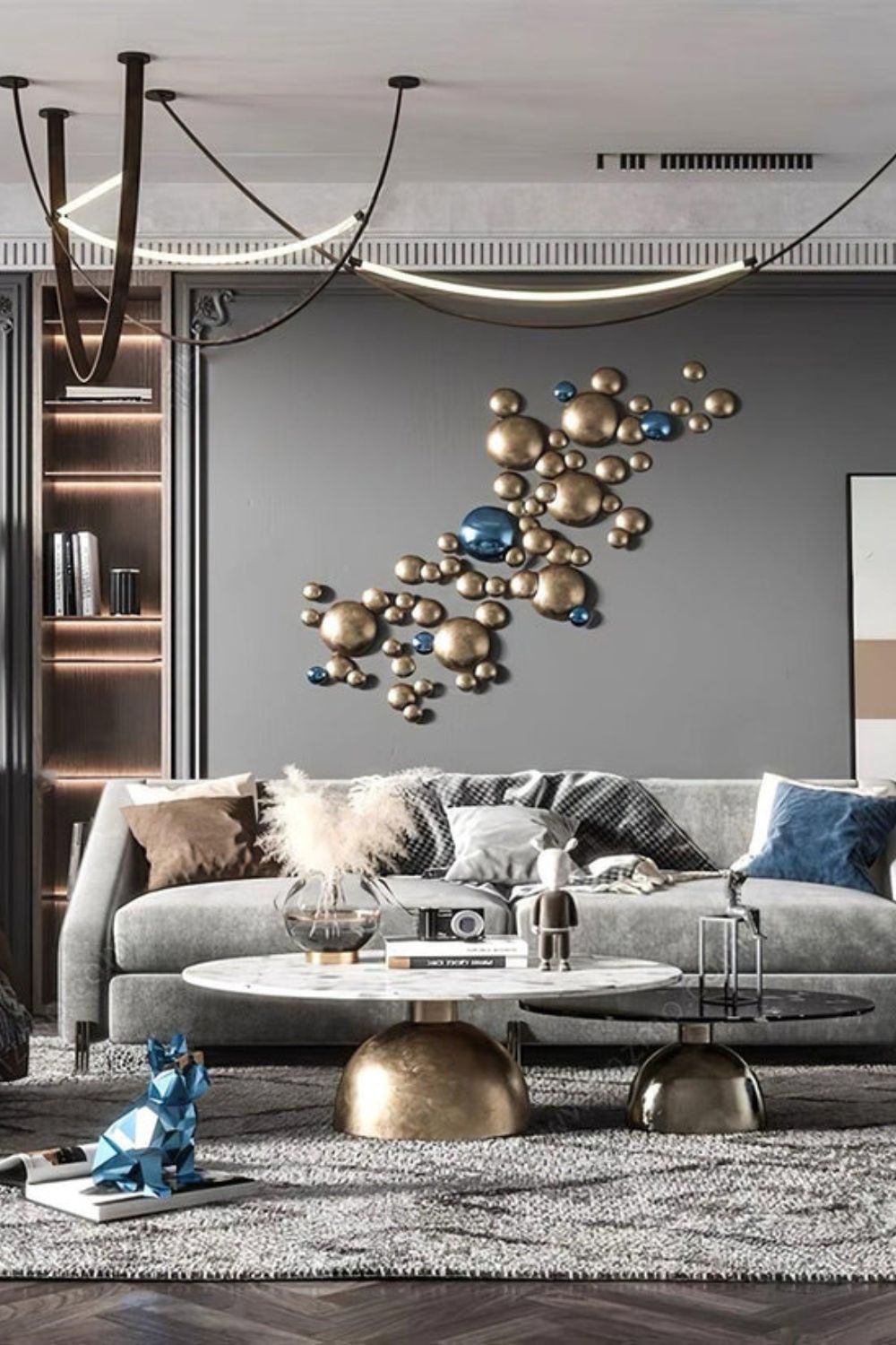 Leather Arc Loop Pendant Light - view 6 | morylighting