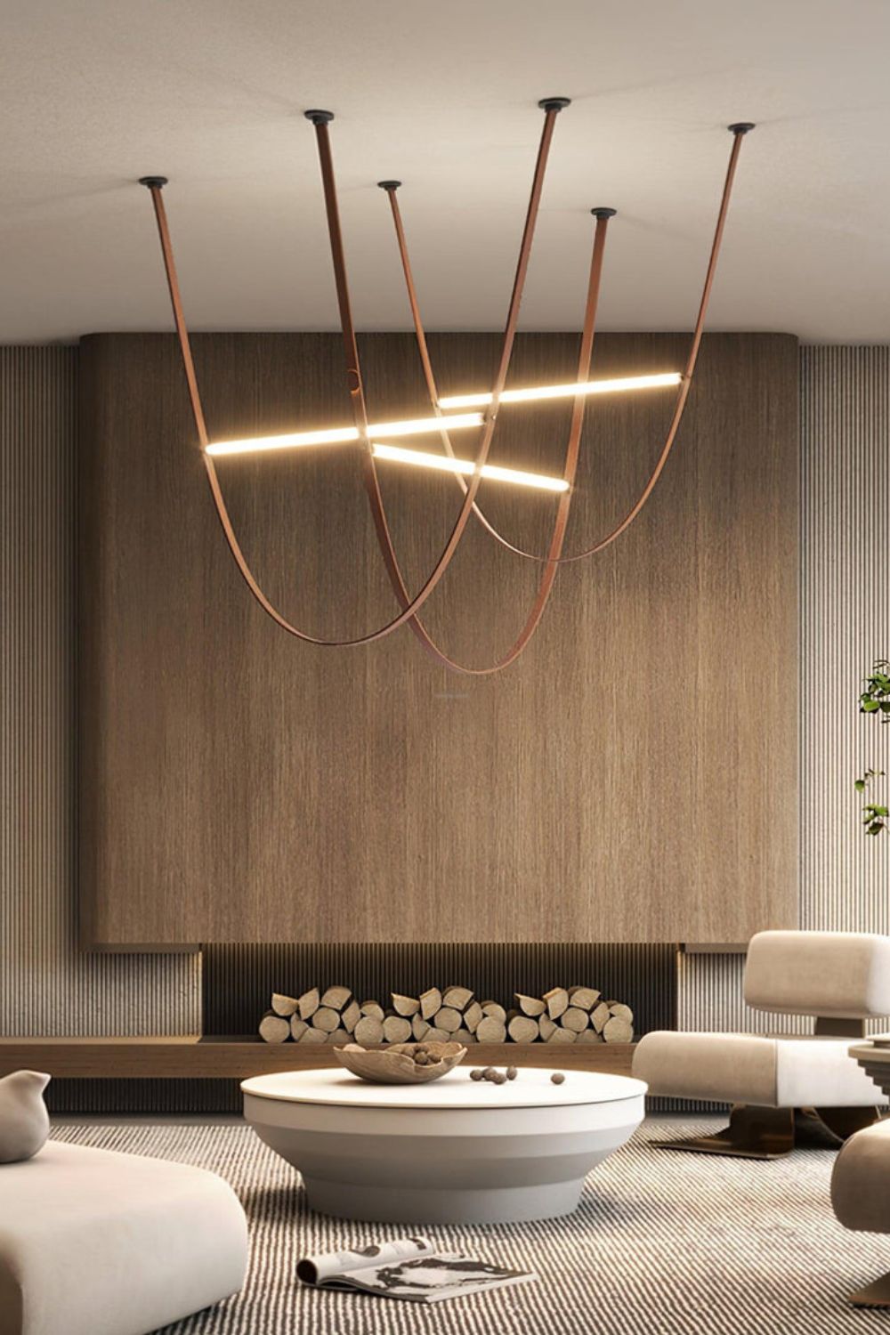 Leather Arc Loop Pendant Light - view 7 | morylighting