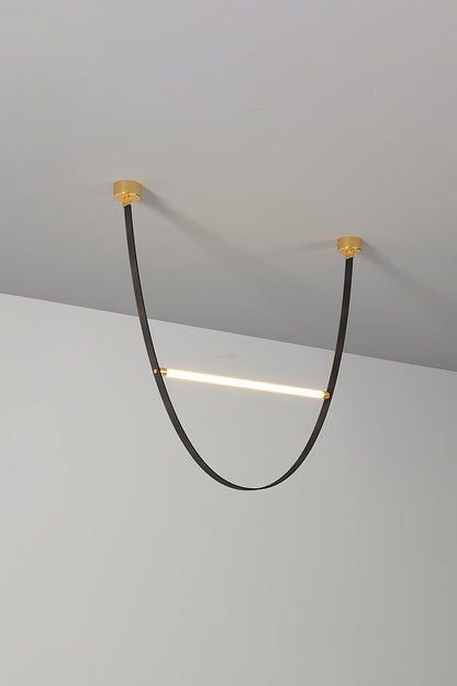 Leather Arc Loop Pendant Light - view 13 | morylighting