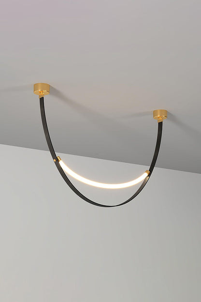 Leather Arc Loop Pendant Light - view 14 | morylighting