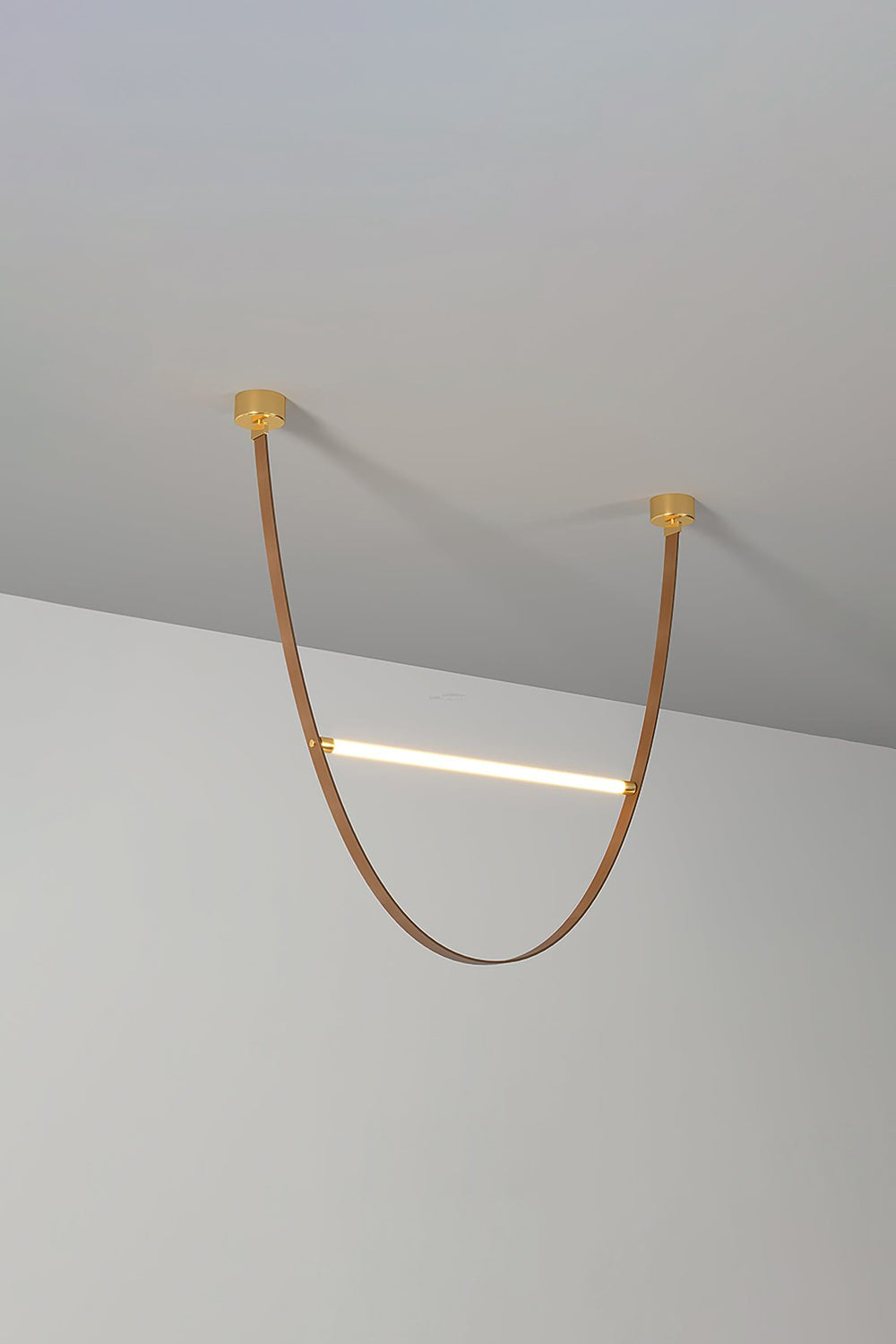 Leather Arc Loop Pendant Light - view 11 | morylighting