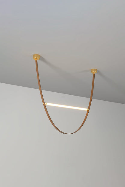 Leather Arc Loop Pendant Light - view 11 | morylighting