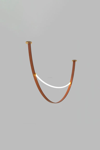 Leather Arc Loop Pendant Light - view 9 | morylighting