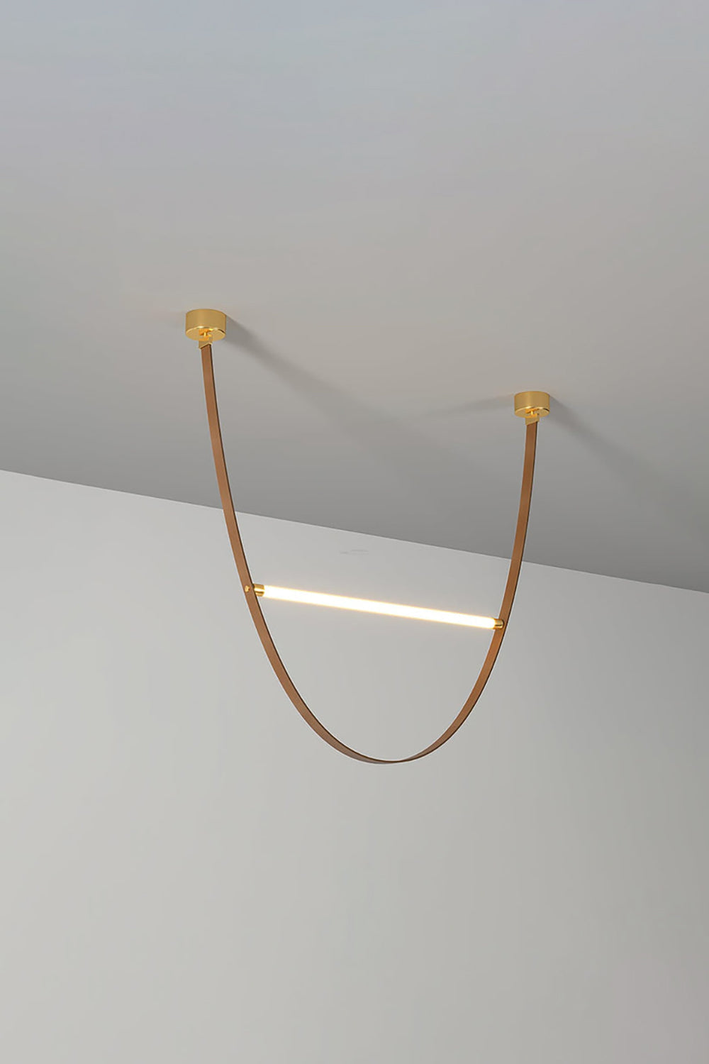 Leather Arc Loop Pendant Light - view 10 | morylighting