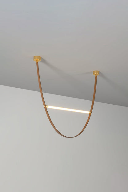 Leather Arc Loop Pendant Light - view 10 | morylighting