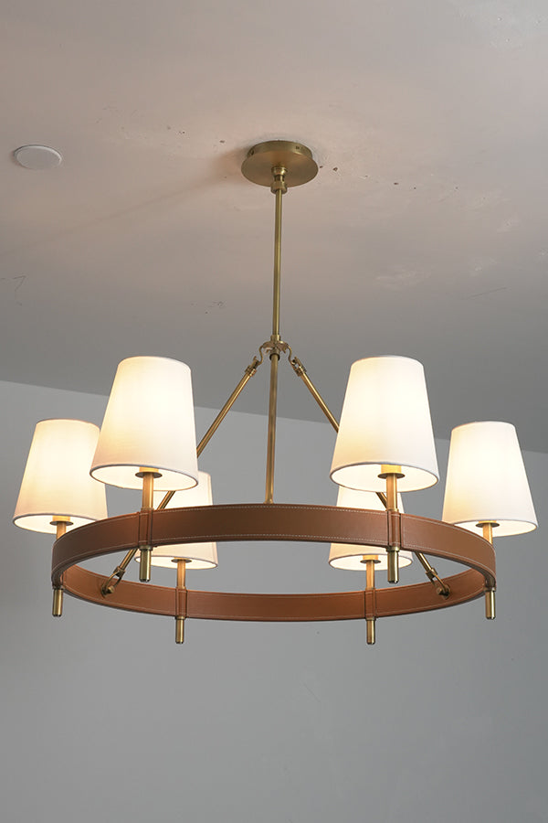 Leather Halo Ring Chandelier - view 14 | morylighting