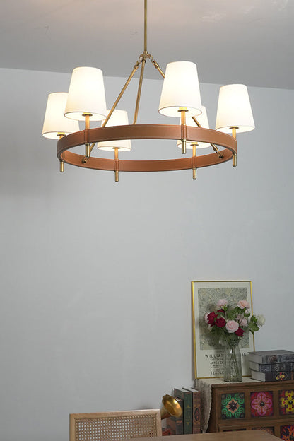 Leather Halo Ring Chandelier - view 15 | morylighting
