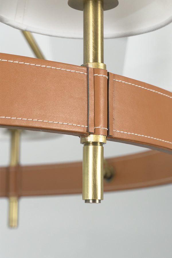 Leather Halo Ring Chandelier - view 18 | morylighting