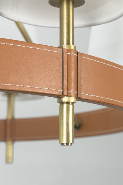 Leather Halo Ring Chandelier - view 18 | morylighting