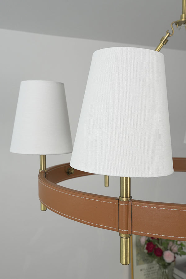Leather Halo Ring Chandelier - view 23 | morylighting