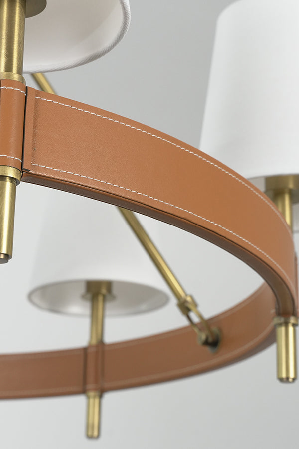 Leather Halo Ring Chandelier - view 25 | morylighting