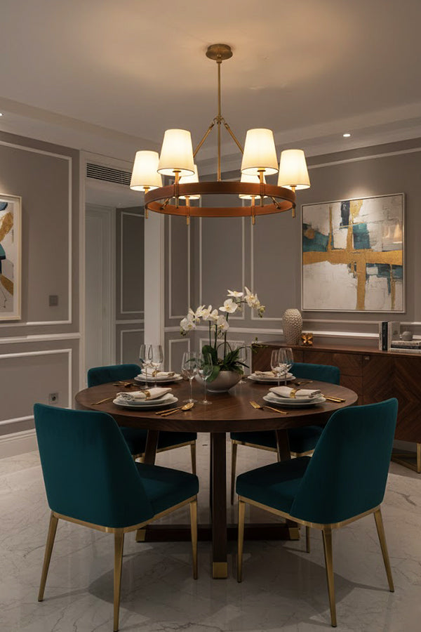 Leather Halo Ring Chandelier - view 8 | morylighting