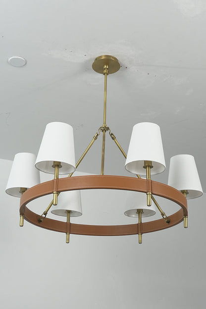 Leather Halo Ring Chandelier - view 20 | morylighting