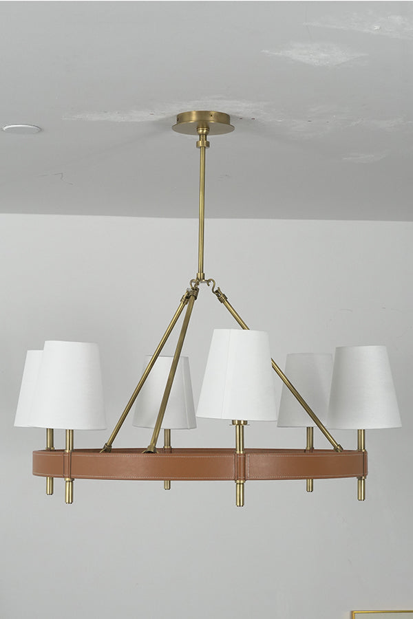 Leather Halo Ring Chandelier - view 21 | morylighting