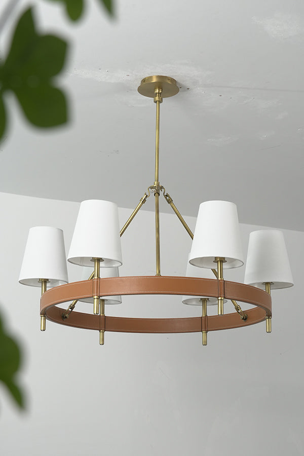 Leather Halo Ring Chandelier - view 16 | morylighting
