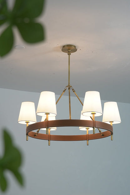 Leather Halo Ring Chandelier - view 12 | morylighting