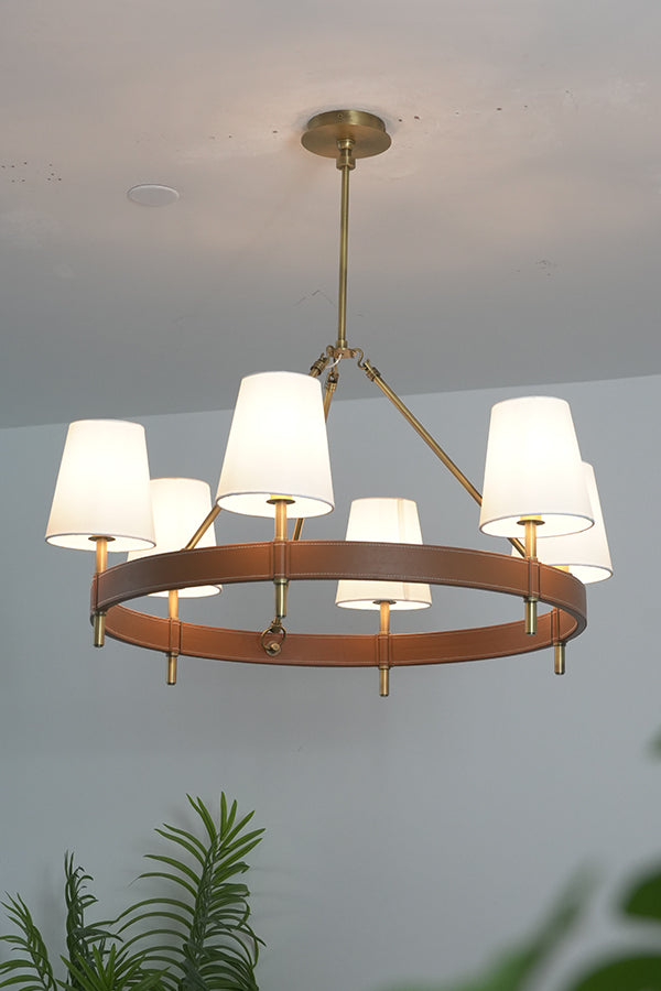 Leather Halo Ring Chandelier - view 17 | morylighting