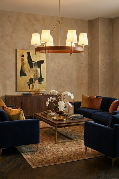 Leather Halo Ring Chandelier - view 4 | morylighting