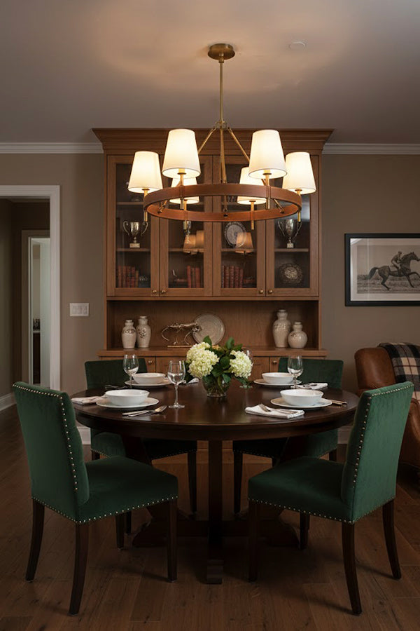 Leather Halo Ring Chandelier - view 7 | morylighting