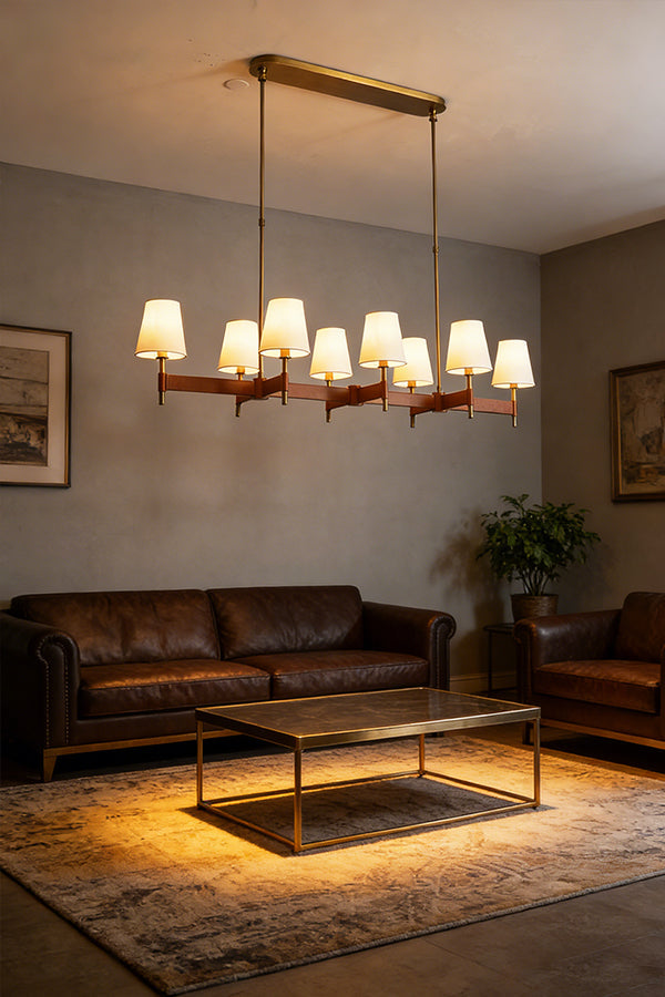 Leather Halo Ring Chandelier - view 10 | morylighting