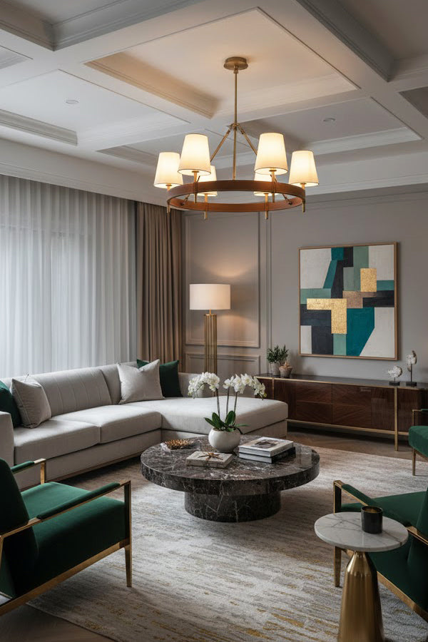 Leather Halo Ring Chandelier - view 11 | morylighting