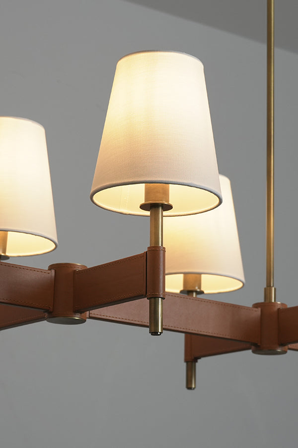 Leather Halo Ring Chandelier - view 27 | morylighting