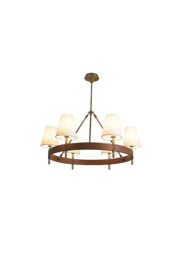 Leather Halo Ring Chandelier | morylighting
