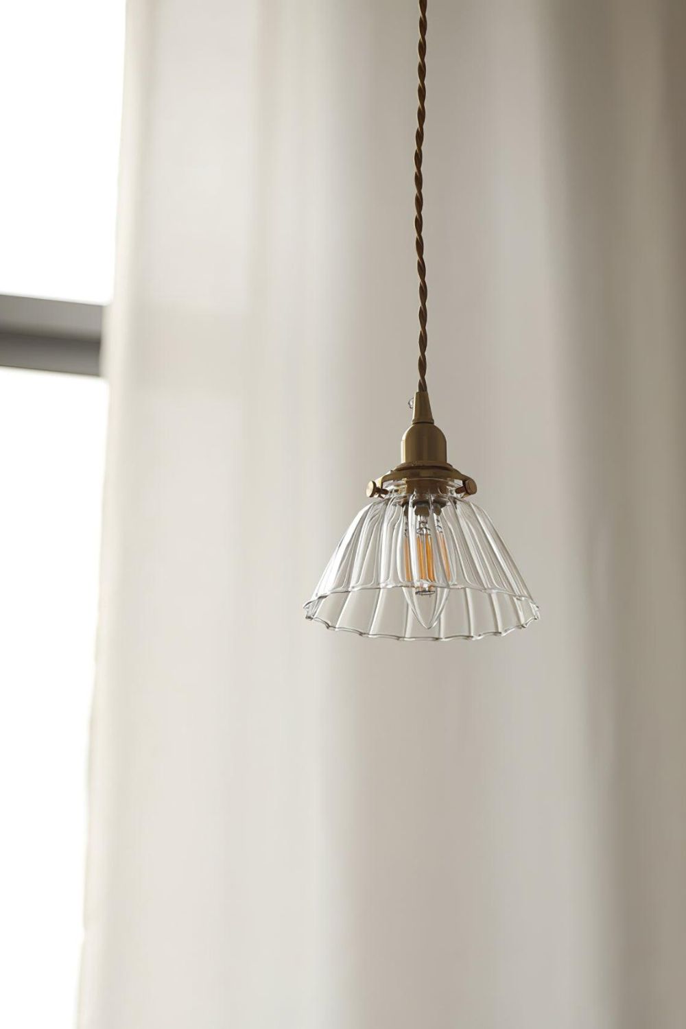 Ledbury Retro Ribbed Glass Pendant Light - view 15 | morylighting