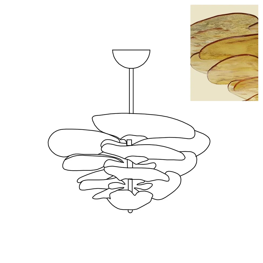 Amber Glass Chandelier - view 18 | morylighting