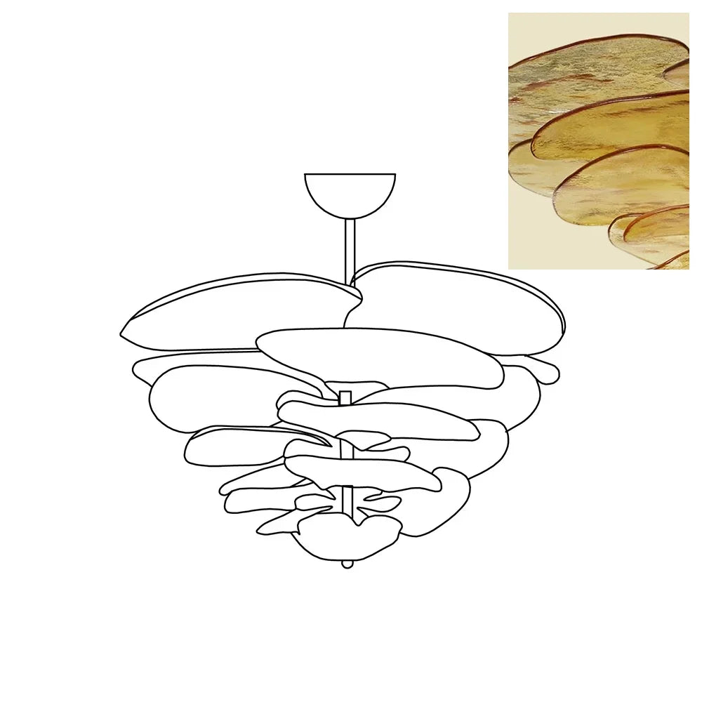 Amber Glass Chandelier - view 17 | morylighting