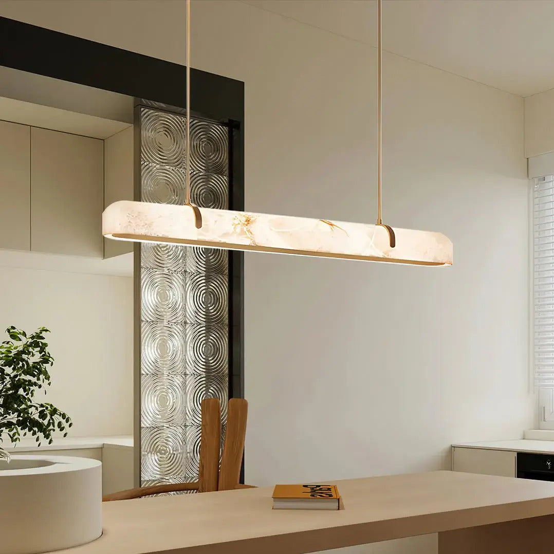 LA Linear Alabaster Chandelier