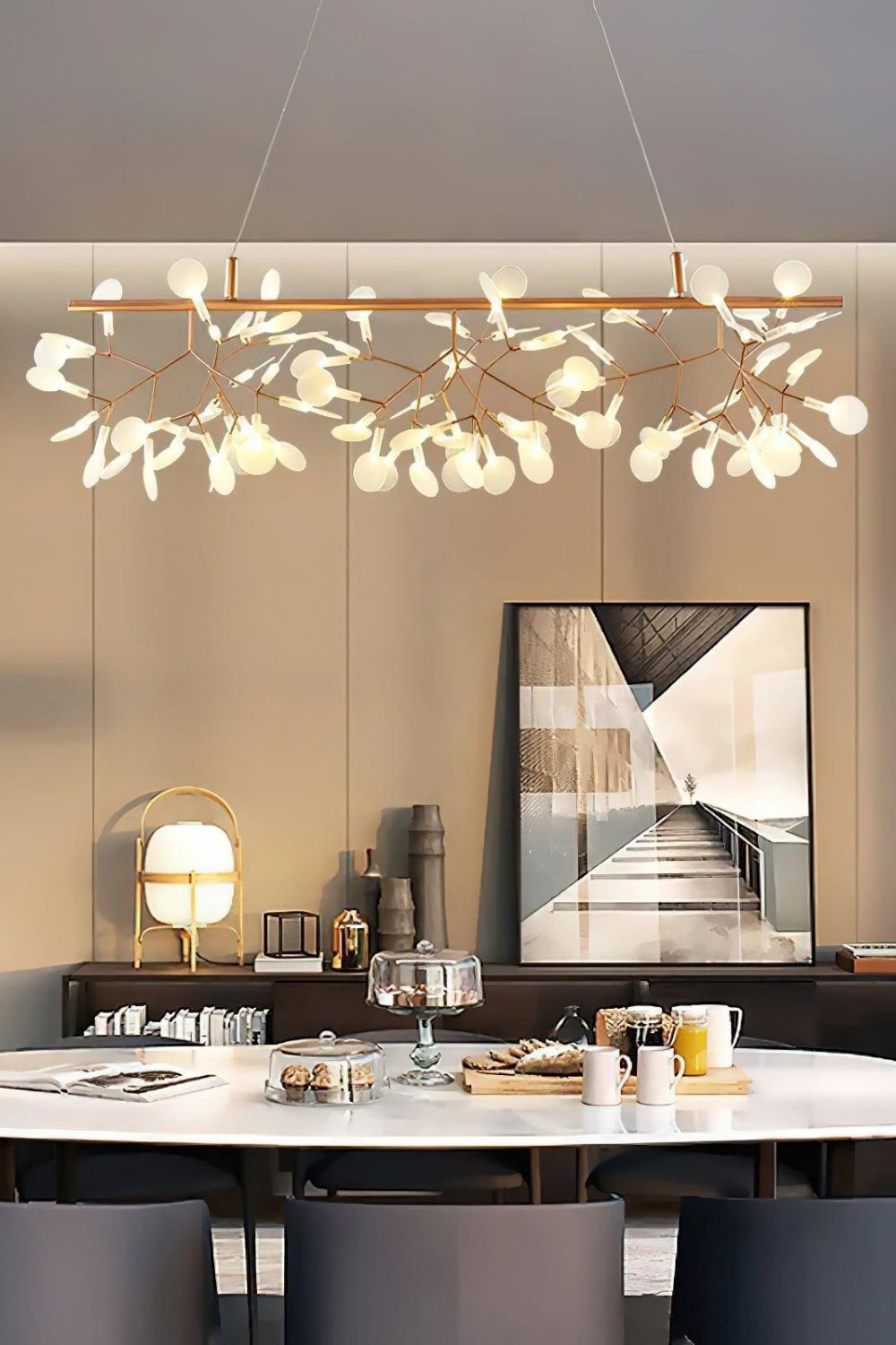 Linear Branch Firefly Chandelier - view 4 | morylighting