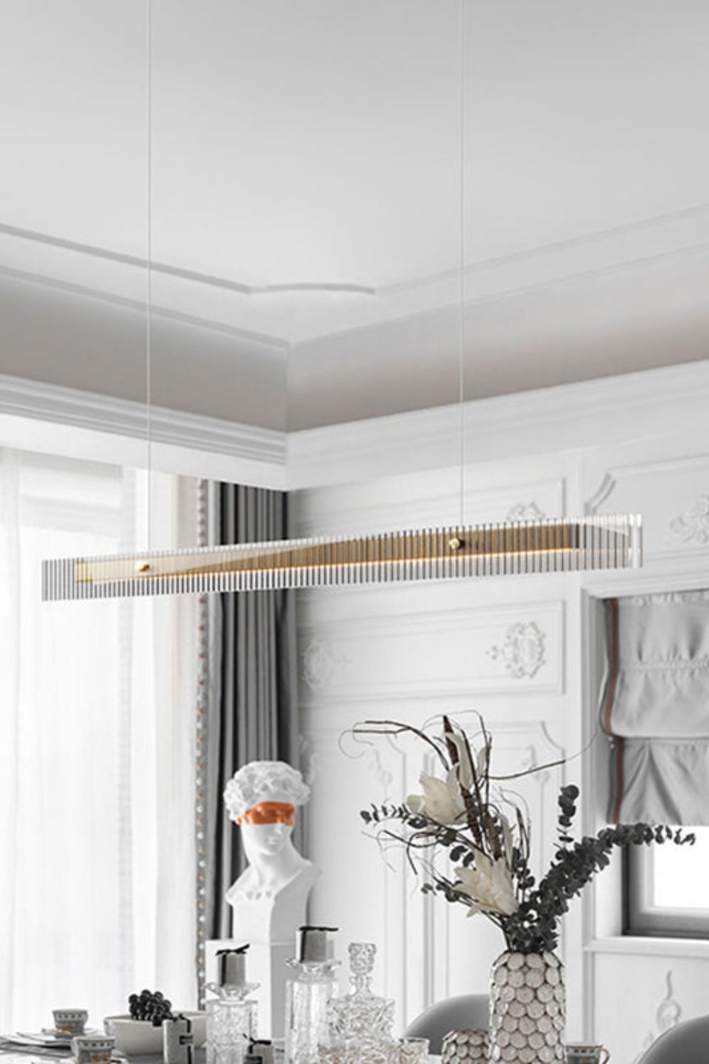 Linear Glass Pendant Light - morylighting