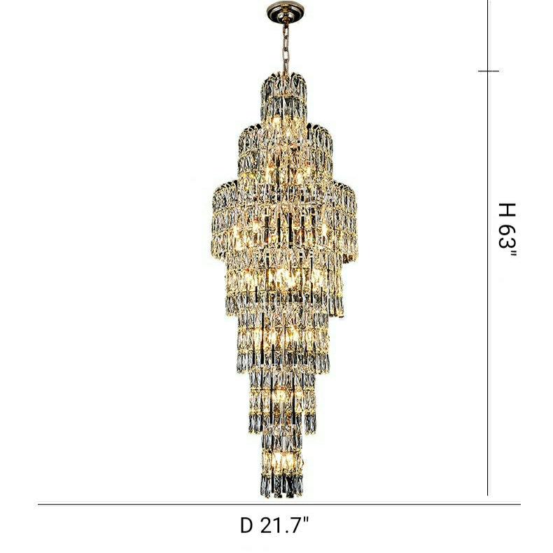 Morylighting Grand Lumina Long Crystal Chandelier - Background Shot