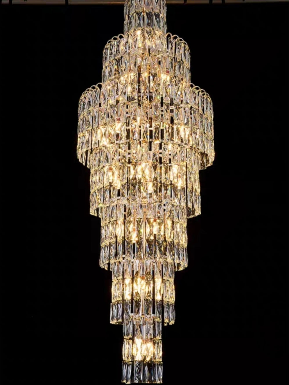 Morylighting Grand Lumina Long Crystal Chandelier - Background Shot