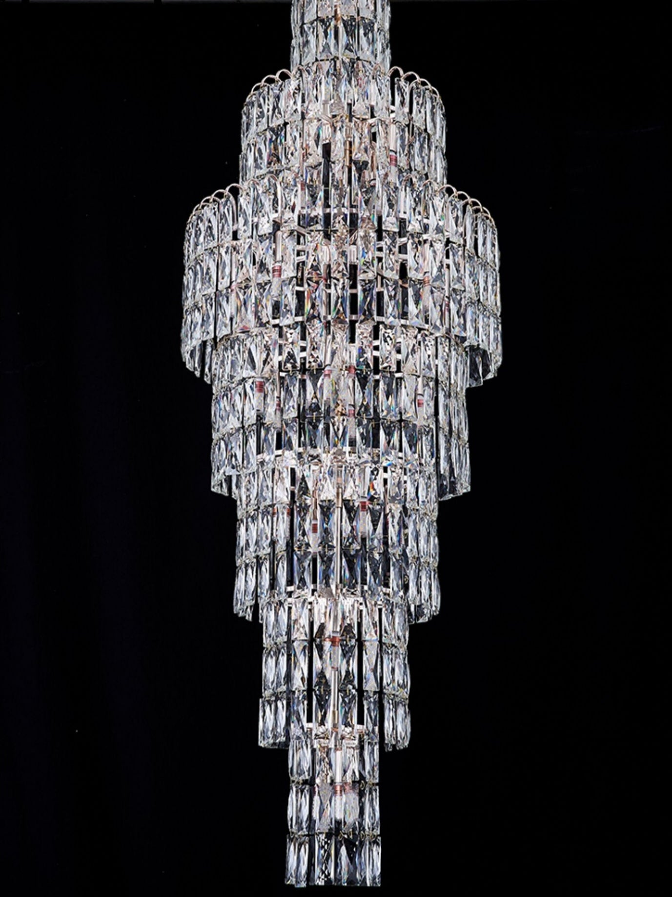 Morylighting Grand Lumina Long Crystal Chandelier - Background Shot