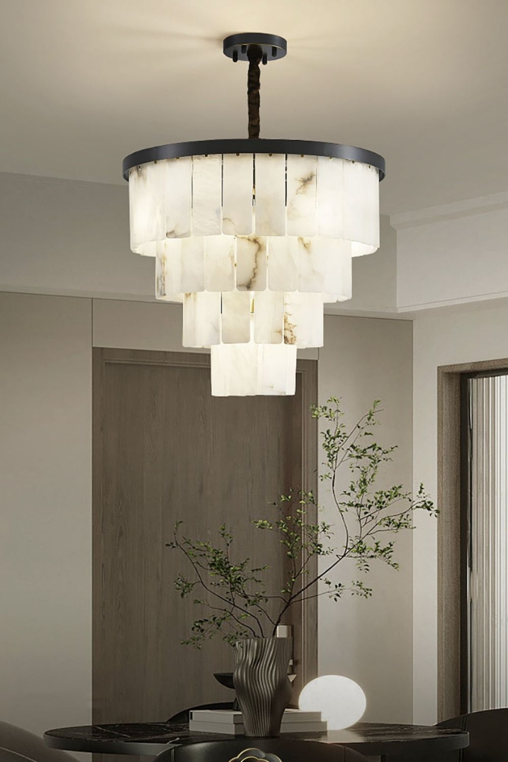 Luxurious Cascading Snow Plaster Chandelier - view 3 | morylighting