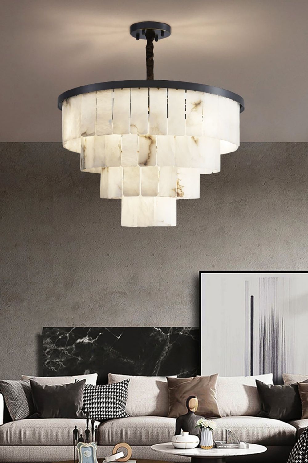 Luxurious Cascading Snow Plaster Chandelier - view 4 | morylighting