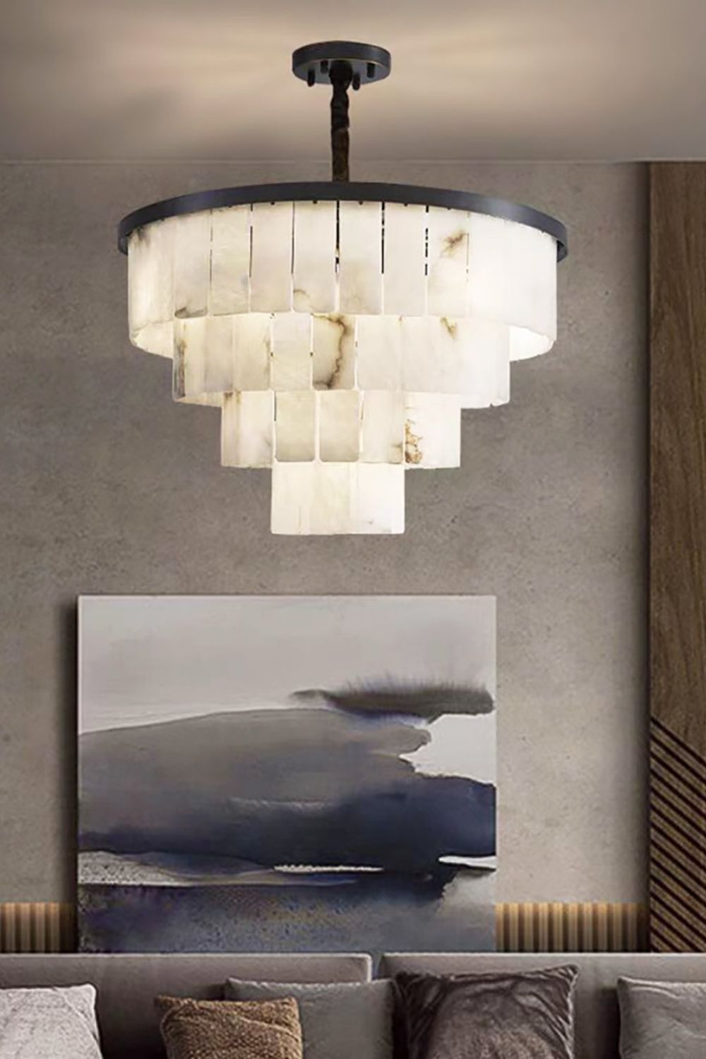 Luxurious Cascading Snow Plaster Chandelier - view 8 | morylighting