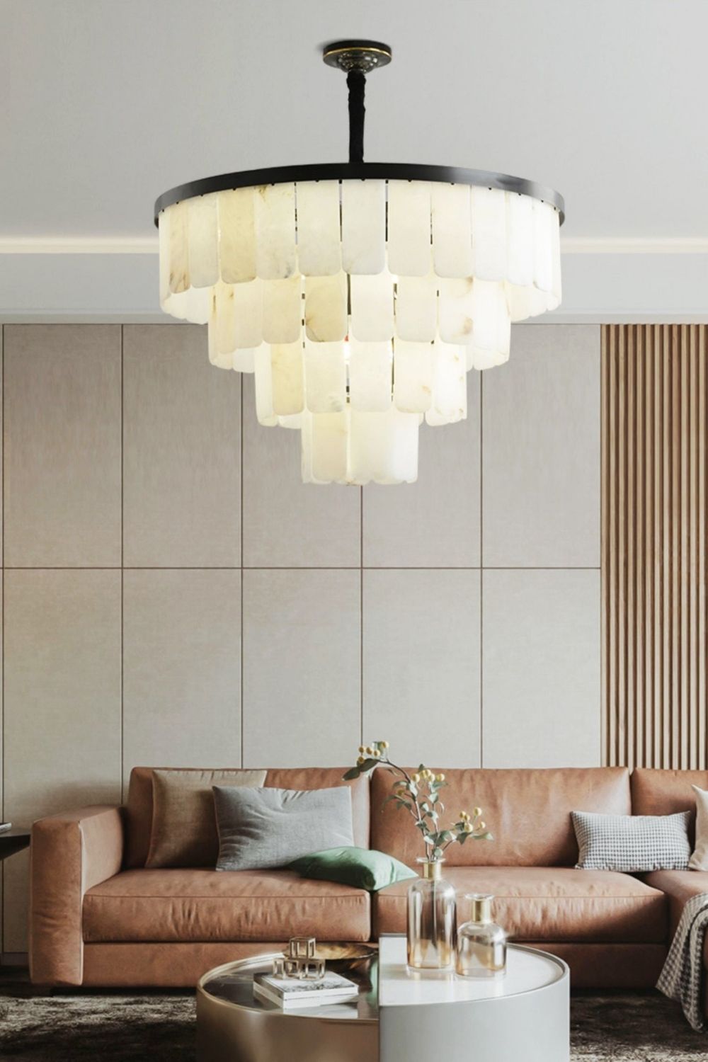 Luxurious Cascading Snow Plaster Chandelier - view 9 | morylighting