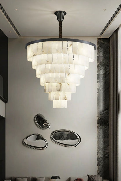 Luxurious Cascading Snow Plaster Chandelier - view 10 | morylighting