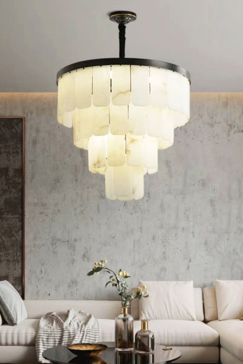 Luxurious Cascading Snow Plaster Chandelier - view 11 | morylighting