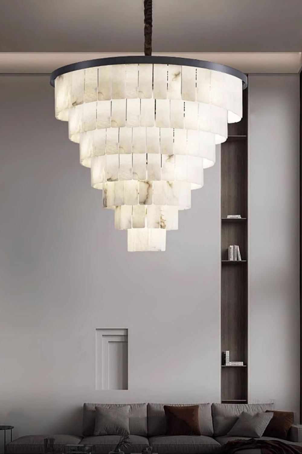 Luxurious Cascading Snow Plaster Chandelier - view 13 | morylighting