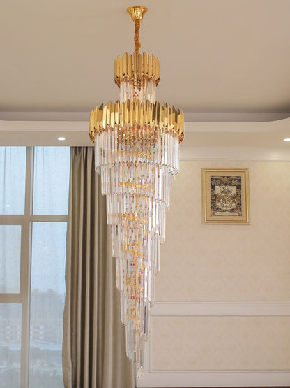 Morylighting Opulent Grandeur Long K9 Crystal Chandelier - Background Shot