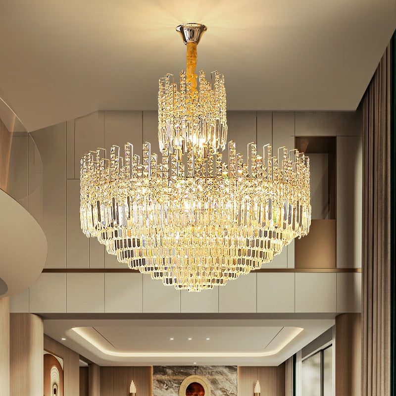Morylighting Grand Luminous Round K9 Crystal Chandelier - American ballroom or formal entertaining space